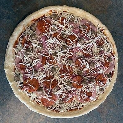 Miner's Meat Lovers Pizza.